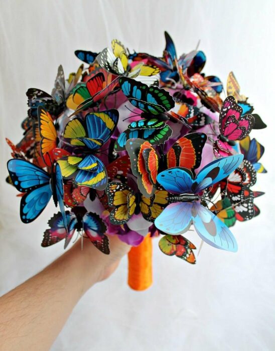 multicolored bouquet of butterflies 