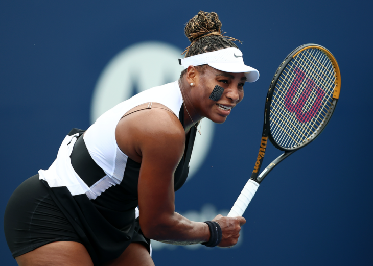 Professional tennis player Serena Williams playing tennis