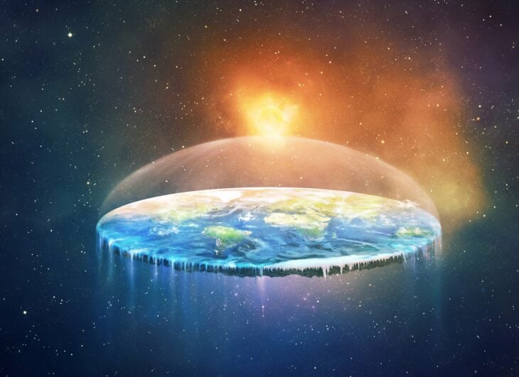 imagen ilustrativa de cómo sería la Tierra siendo plana