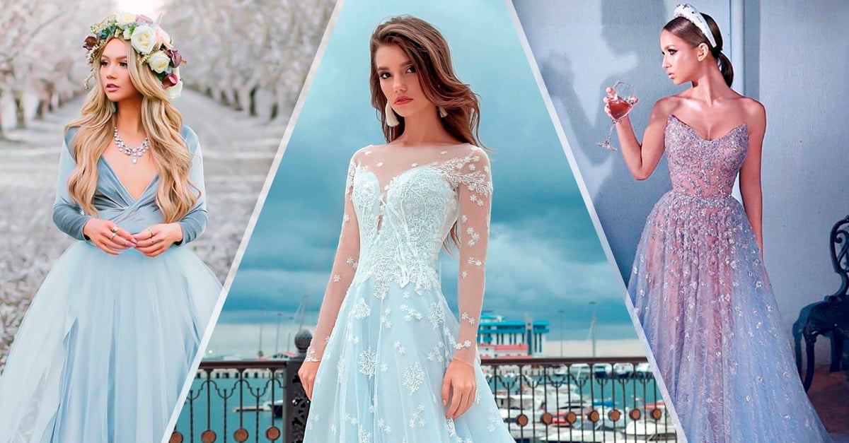 10 Vestidos de novia en color azul con los que querrás casarte