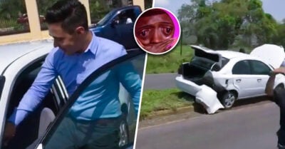 ¡Oh, no! Le regalan un auto por su graduación y lo choca unos minutos después