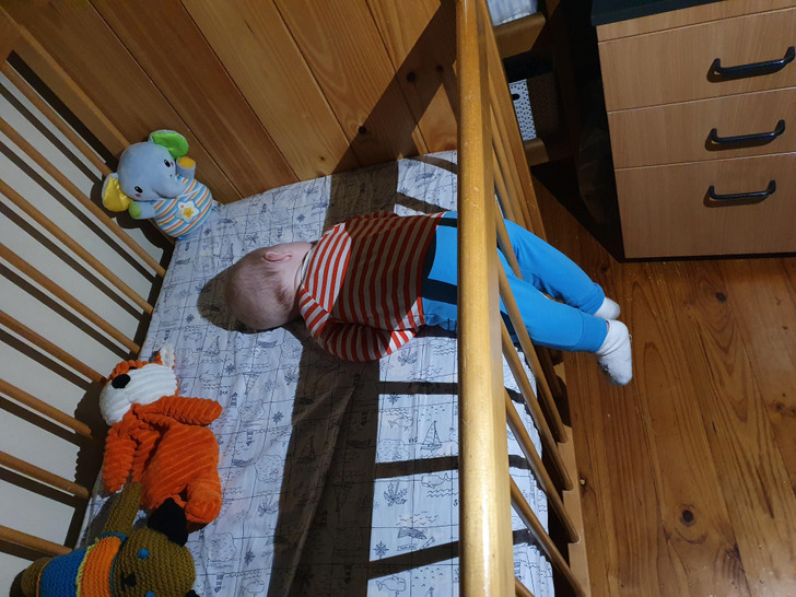 sleeping baby in crib 