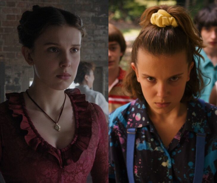 Millie Bobby Brown en Enola Holmes y Stranger Things 