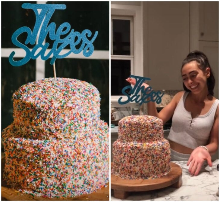 Chica hizo su propio pastel de boda para ahorrar dinero