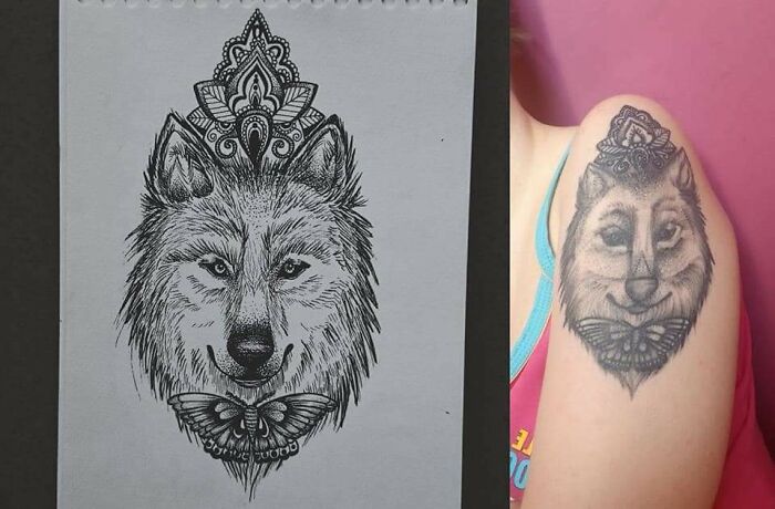 tatoo lobo dimensión 