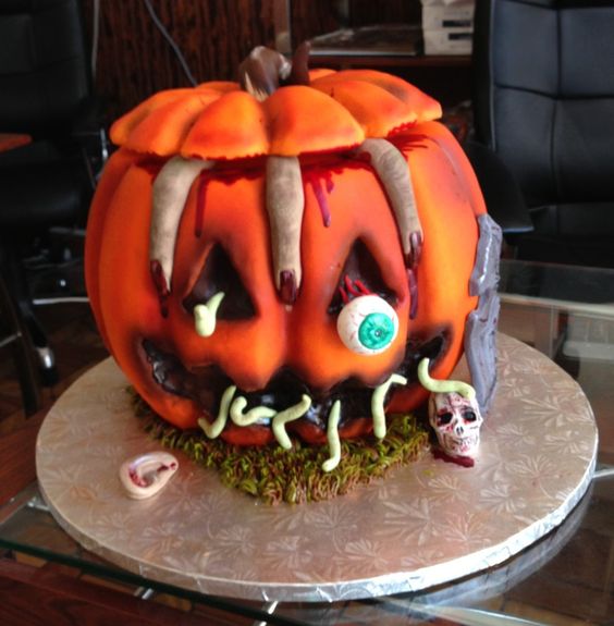 pastel halloween calabaza