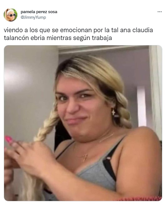 meme con la cara de una de las inventadas sobre Ana Claudia Talancón 