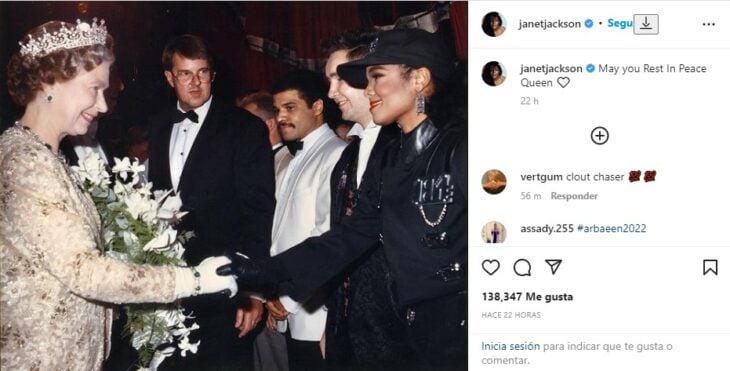 Janet Jackson envía condolencias a la familia real 
