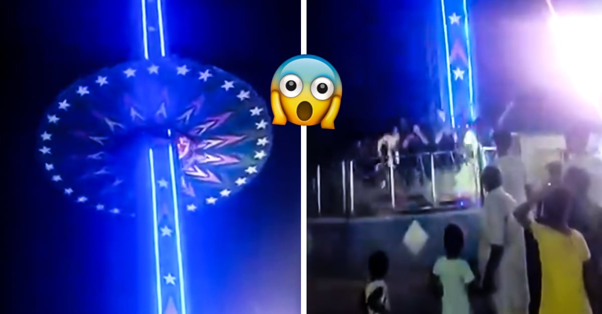 They capture on video how a mechanical game falls from a height of 24 meters in India NEWS 12:40
