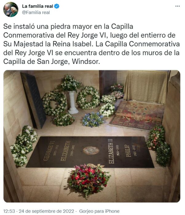 Capilla donde yacen los restos de la reina Isabel II