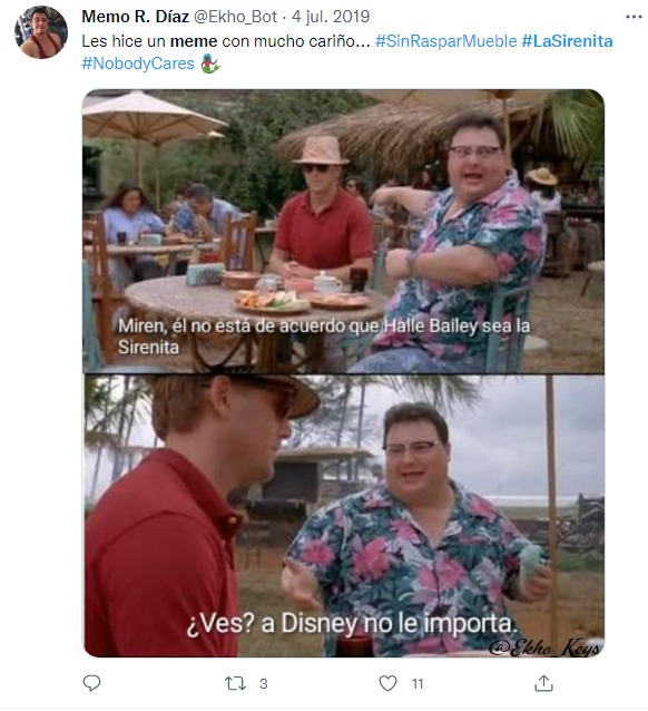 meme sirenita a disney no le importa