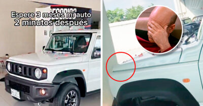¡Oh, no! Compró el auto de sus sueños y al sacarlo de la agencia lo chocó