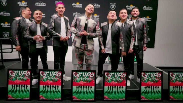 members of Grupo Firme announcing concert in the Zócalo in CDMX 