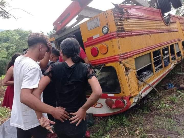 Soccer team survives bus falling into abyss