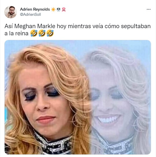 meme de Meghan tras llorar en el funeral de la reina 