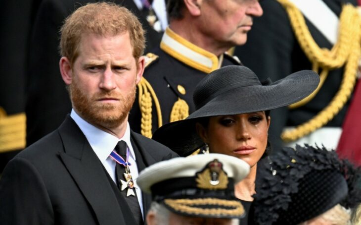 Photo of Prince Harry with his wife Meghan crying for Queen Elizabeth ll 