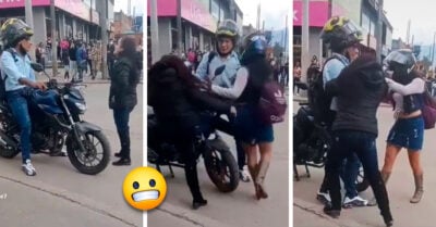 ¡Esa moto es mía! Mujer baja a su esposo y a su amante de la moto que ella le regaló