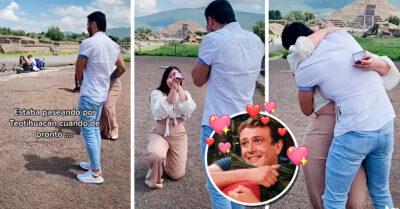 Mujer rompe estereotipos y le pide matrimonio a su novio en las pirámides de Teotihuacán