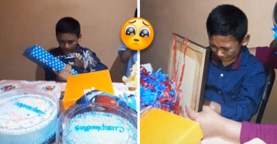 ¡Justo en el kókoro! Niño llora al recibir de regalo la foto de su abuelito fallecido