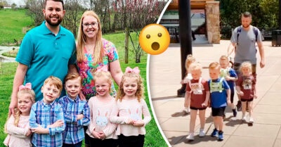 Papá es duramente criticado por llevar a sus quintillizos con una correa