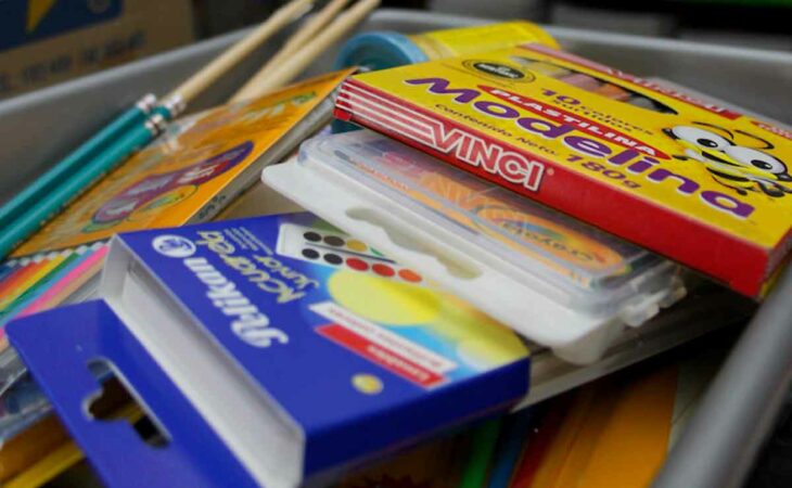 picture shows some school supplies 