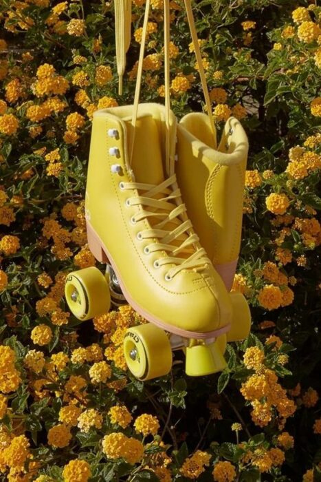 yellow skates;  ;Pairs of skates to take a spin aesthetic