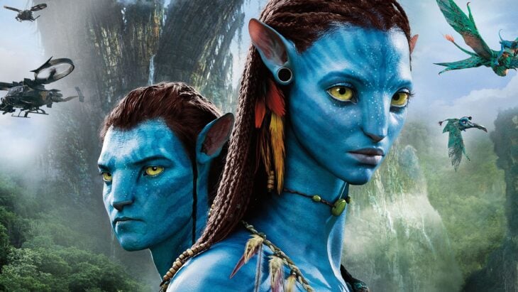 Imagen con los personajes principales de la película Avatar 