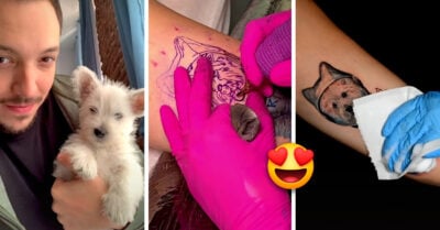 ‘¡Al infinito y más allá!’ Se tatuó a su perro vestido de astronauta y es hermoso