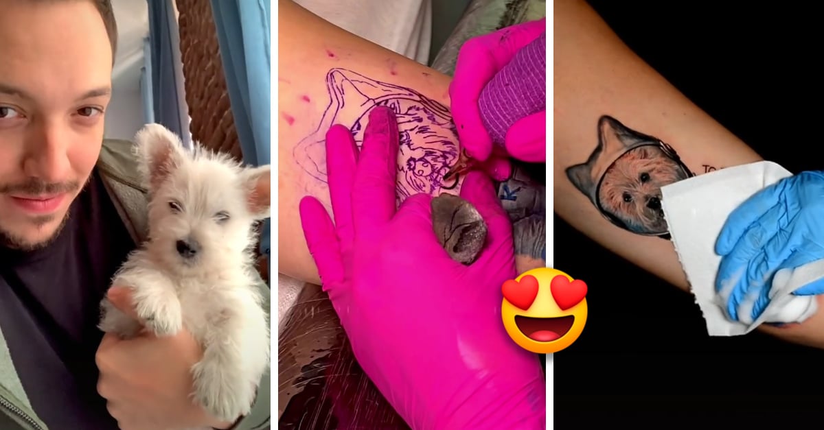 ‘To infinity and beyond!’  He got his dog dressed as an astronaut tattooed and it’s beautiful