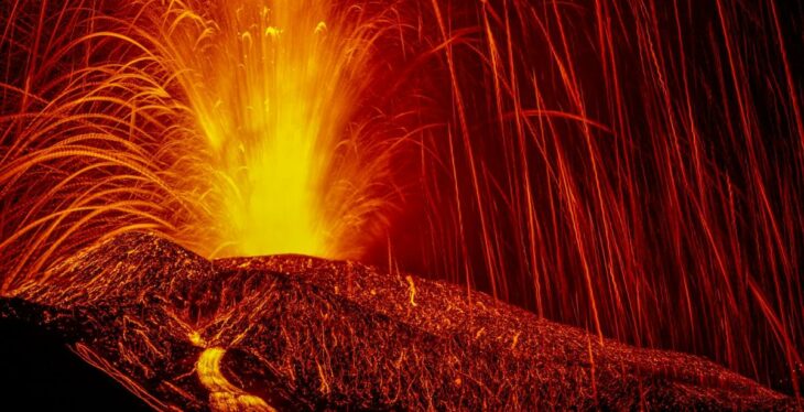 explosión de lava