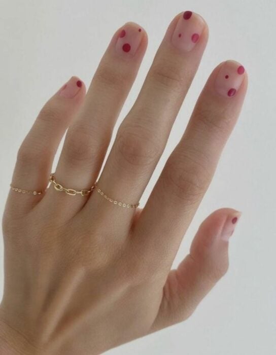 pink confetti nails