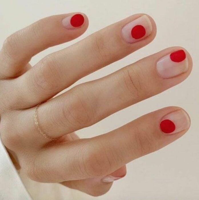 single color confetti nails