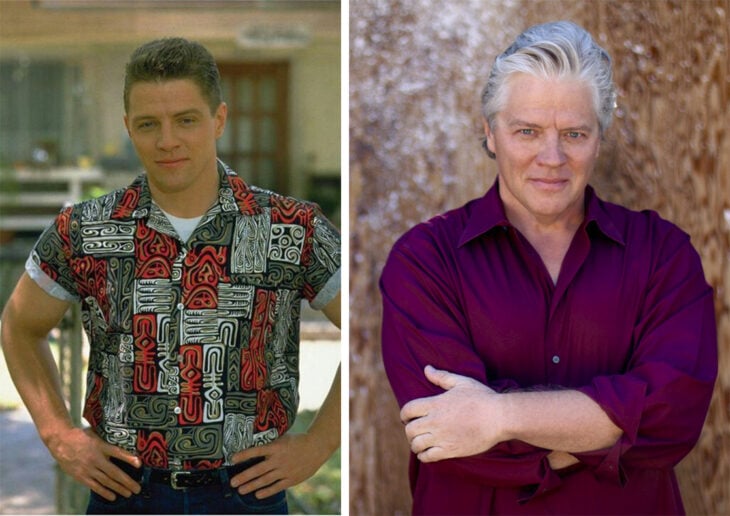Imagen comparativa del actor Thomas F. Wilson en su personaje de Biff Tannen en Volver al Futuro 
