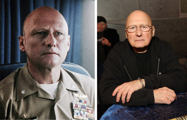 imagen comparativa de el actor James Tolkan en su personaje de el Sr. Strickland en su Volver al Futuro 