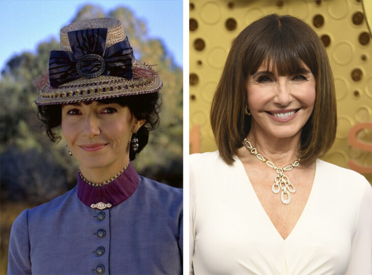 imagen comparativa de la actriz Mary Steenburgen en su personaje de Clara Cayton en Volver al Futuro 