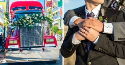 ¡Que vivan los novios! Traileros gay rompen estereotipos y se casan en Saltillo, Coahuila