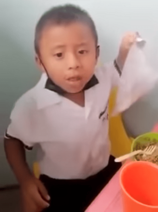 niño pequeño disfrutando de sus alimentos