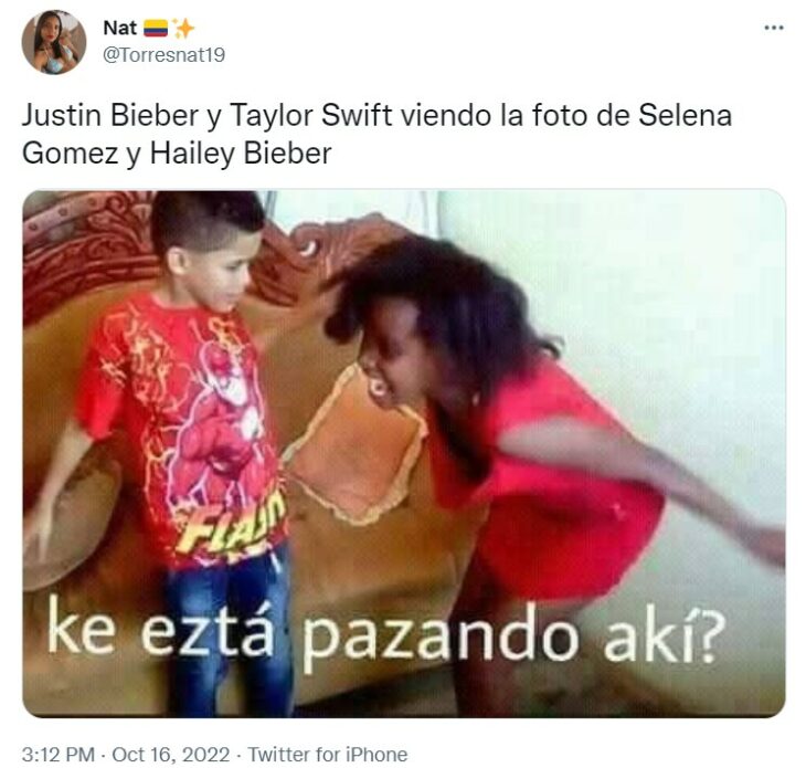 Meme encuentro Selena Gomez y Haliley Bieber