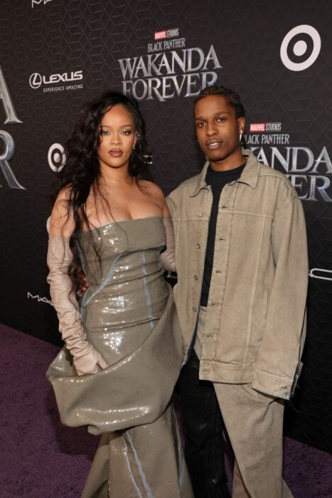Rihanna y A$AP Rocky en la premier de Black Panther: Wakanda Forever