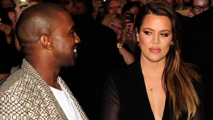 Fotografía de Khloé Kardashian viendo feo a Kanye West 