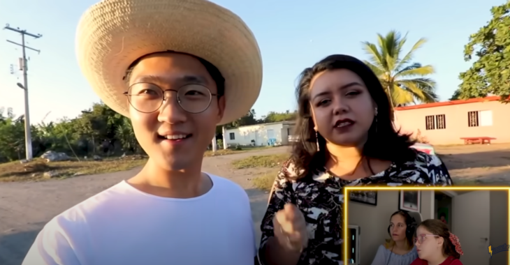 a Korean with a woman on a ranch in Mexico