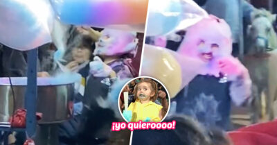 Niño arma una deliciosa máscara de algodón de azúcar ¡y también queremos una!