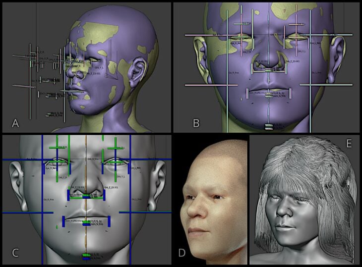 recreación tecnológica del cráneo de la mujer más antigua del mundo