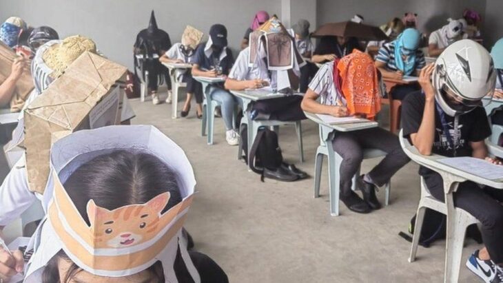 Maestra pide sombreros anticopiones a sus alumnos y se hacen virales los creativos diseños 