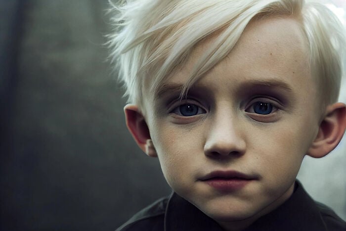 Draco Malfoy; Artista utiliza Inteligencia Artificial y convierte personajes de la cultura pop en niños