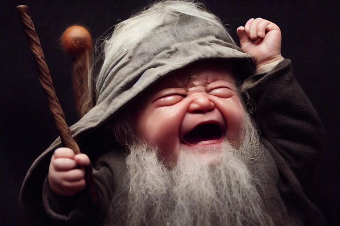 Gandalf; Artista utiliza Inteligencia Artificial y convierte personajes de la cultura pop en niños