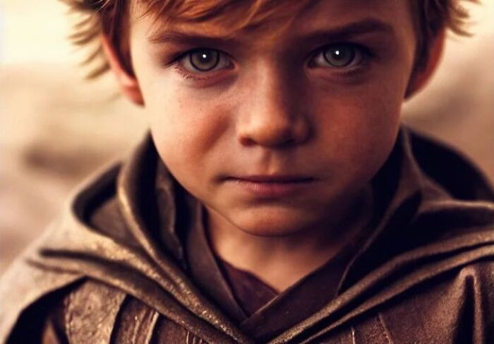 Anakin Skywalker; Artista utiliza Inteligencia Artificial y convierte personajes de la cultura pop en niños