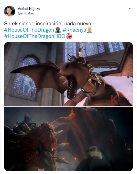 escena comparativa de Shrek con la casa del dragón