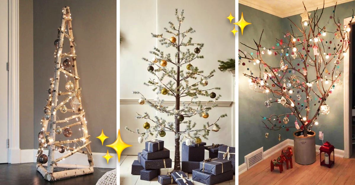 Ideas de arbolitos secos para decorar tu casa esta Navidad