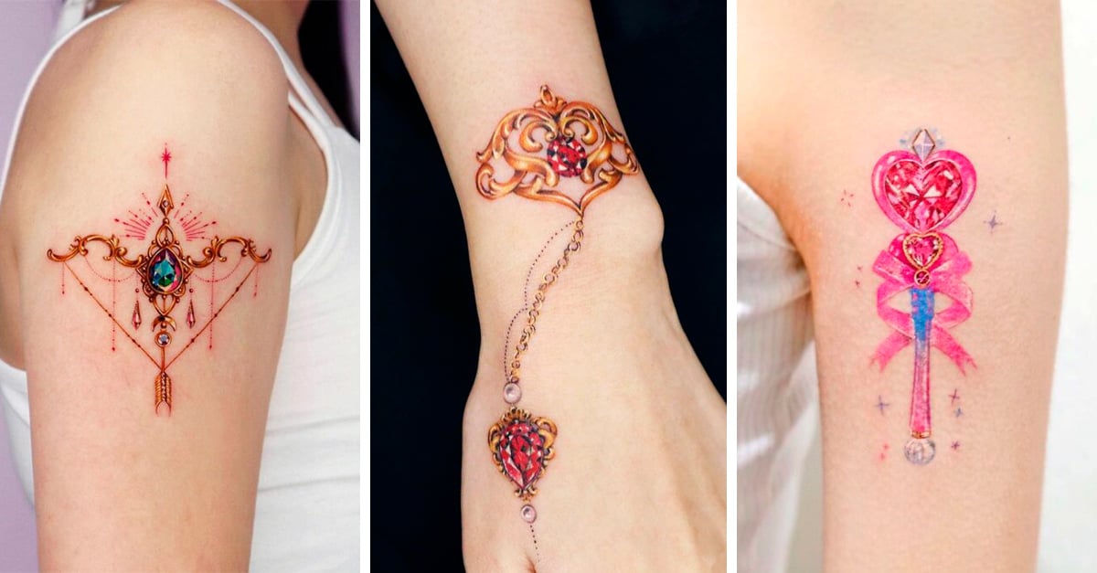 15 Tatuajes con diseños de joyas que deslumbrarán en tu piel